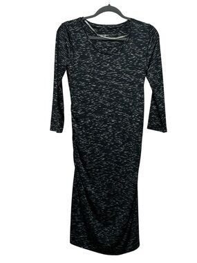 NWT Black Liz Lange Maternity Dress Size XS T-Shirt 3/4 Sleeve Ruching sides